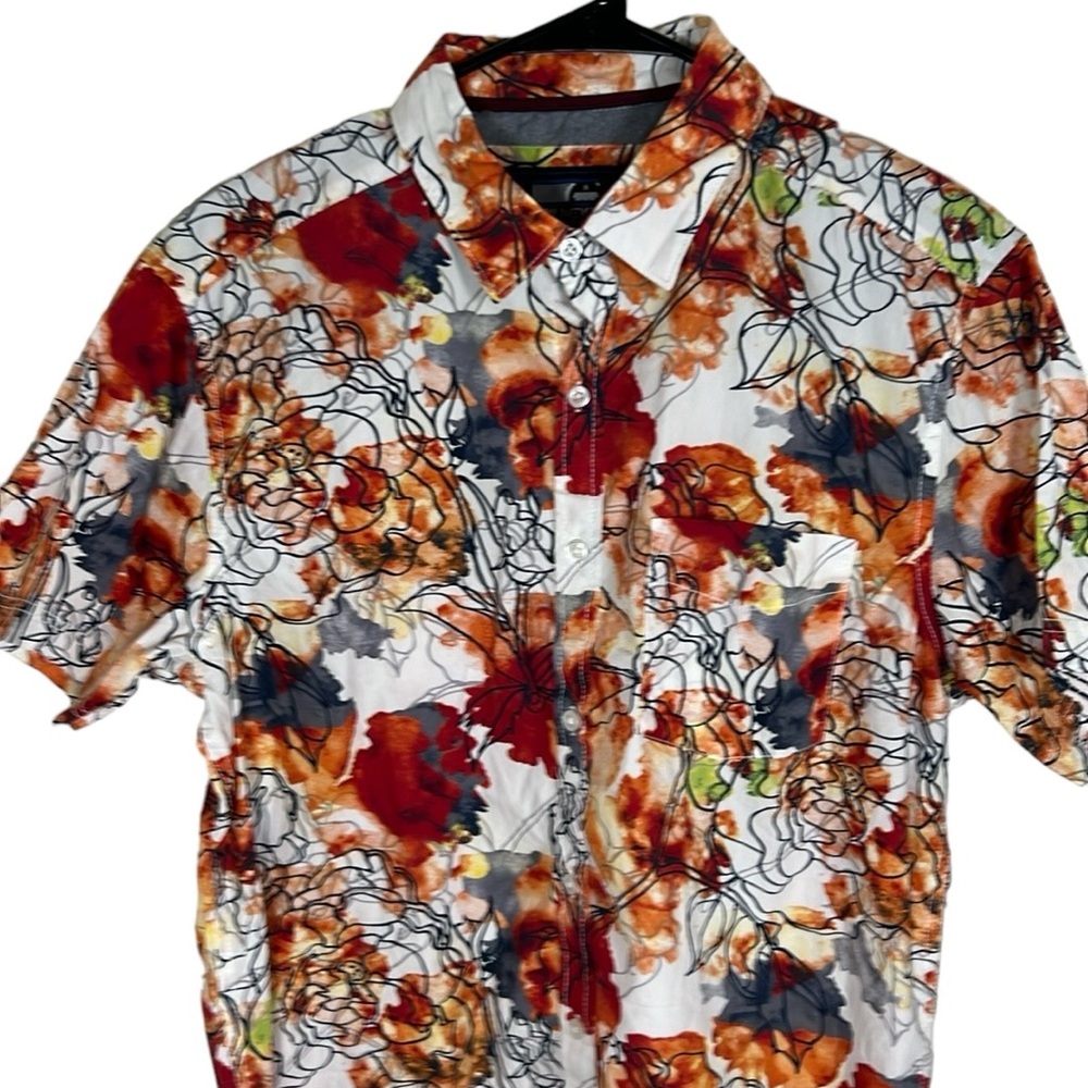 Monument Floral Multicolor Button Up Shirt Men’s Size M